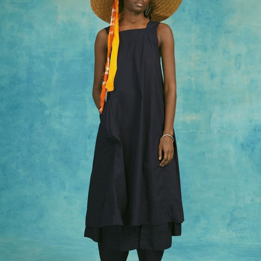 Toast Cotton Poplin Pinafore Wrap Dress